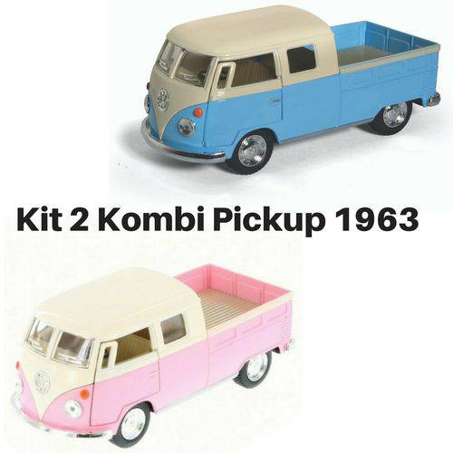 Assistência Técnica, SAC e Garantia do produto Promoção 2 Miniatura Carro de Coleção Wolkswagen Kombi Pickup Combi Perua Ano 1963 Escala 1/34