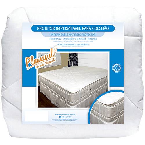 Assistência Técnica, SAC e Garantia do produto Protetor P/ Colchão Impermeável C/ Elástico Regulável de Altura Nas Pontas - King - 193x203cm - Matelassê - Percal 180 Fios 100% Algodão - Plumasul