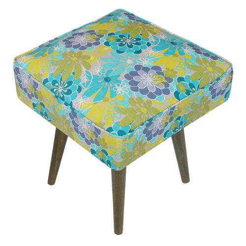 Assistência Técnica, SAC e Garantia do produto Puff Banqueta 40x42 Azul Floral Pés Palito