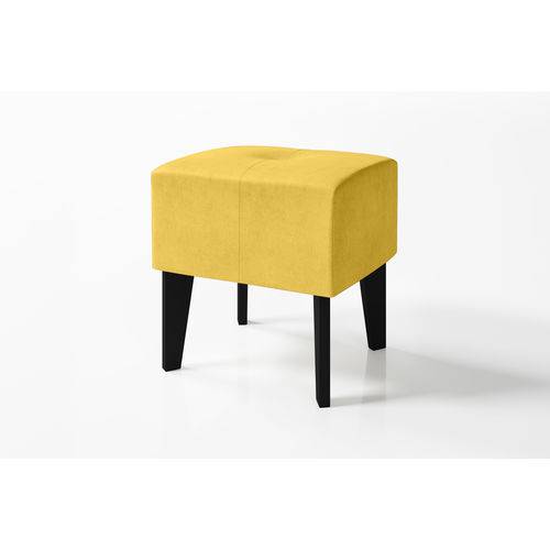 Assistência Técnica, SAC e Garantia do produto Puff Banqueta Pé Palito de Madeira Quadrado Amarelo Tecido Suede Rede Móveis