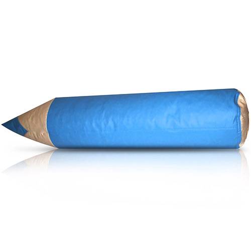 Assistência Técnica, SAC e Garantia do produto Puff Infantil Lápis Couro Sintético Azul Turquesa - Phoenix Puff