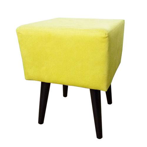 Assistência Técnica, SAC e Garantia do produto Puff Pé Palito Quadrado Suede Liso Amarelo Banqueta 42x38x38cm - só Decorativas