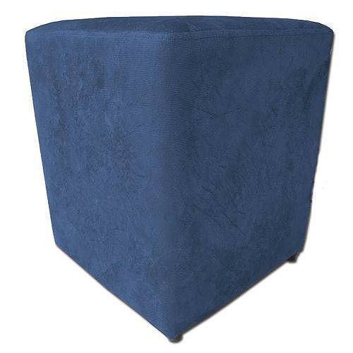 Assistência Técnica, SAC e Garantia do produto Puff Quadrado Azul Decorativo Suede Madeira Eucalipto Reforçado Estofado Espuma D23 - 42x32