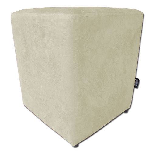 Assistência Técnica, SAC e Garantia do produto Puff Quadrado Banqueta no Suede Amassado Creme 43x35x35 - só Decorativas