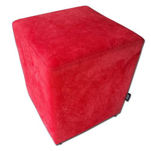 Assistência Técnica, SAC e Garantia do produto Puff Quadrado no Suede Amassado Vermelho 43x35x35 - só Decorativas