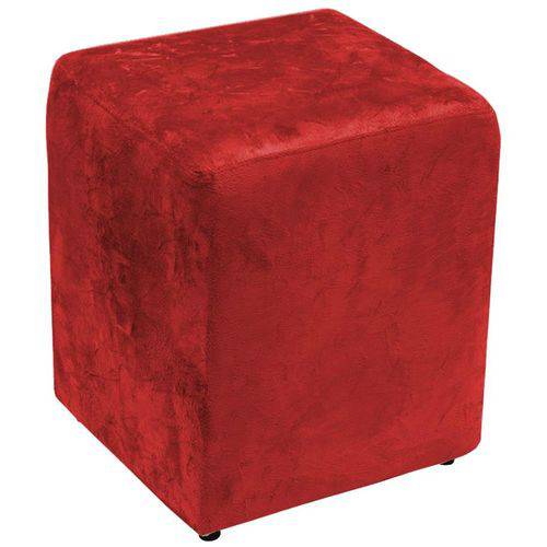 Assistência Técnica, SAC e Garantia do produto Puff Quadrado Vermelho Decorativo Suede Madeira Eucalipto Reforçado Estofado Espuma D23 - 42x32