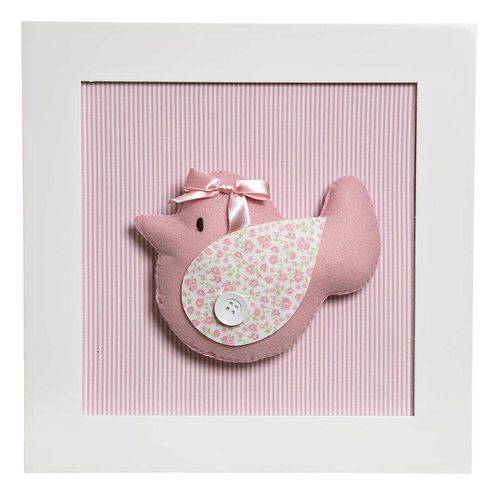 Assistência Técnica, SAC e Garantia do produto Quadro Decorativo Pássaro Rosa Quarto Bebê Infantil Menina