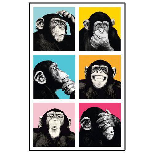 Assistência Técnica, SAC e Garantia do produto Quadro Placa Decorativa - Macacos Pop Art