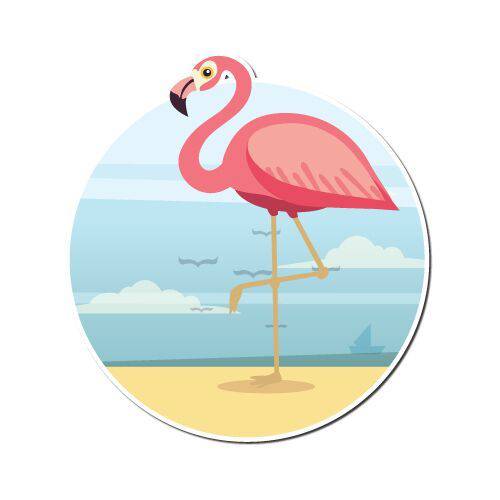 Assistência Técnica, SAC e Garantia do produto Quadro Placa Decorativa Redonda - Flamingo