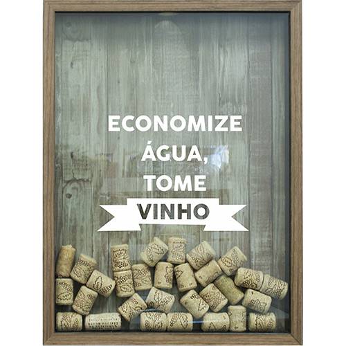 Assistência Técnica, SAC e Garantia do produto Quadro Porta Rolhas de Vinho Economize Água 32x42x4cm Natural - Kapos