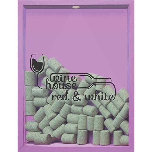 Assistência Técnica, SAC e Garantia do produto Quadro Porta Rolhas de Vinho Wine House 32x42x4cm Lilás - Kapos