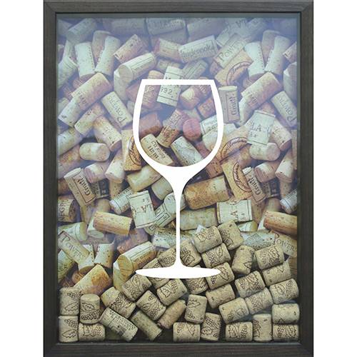 Assistência Técnica, SAC e Garantia do produto Quadro Porta Rolhas de Vinho 32x42x4cm Betume - Kapos