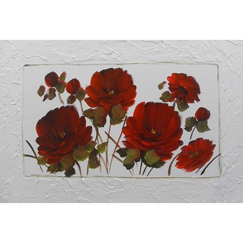 Assistência Técnica, SAC e Garantia do produto Quadro Rosas Lateral Branca Artesanal (100x70x4cm) Uniart