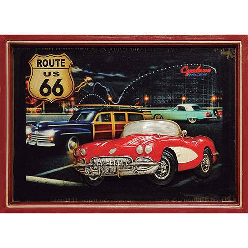 Assistência Técnica, SAC e Garantia do produto Quadro Route 66 Corvette Vermelho 39x54x3cm - Oldway