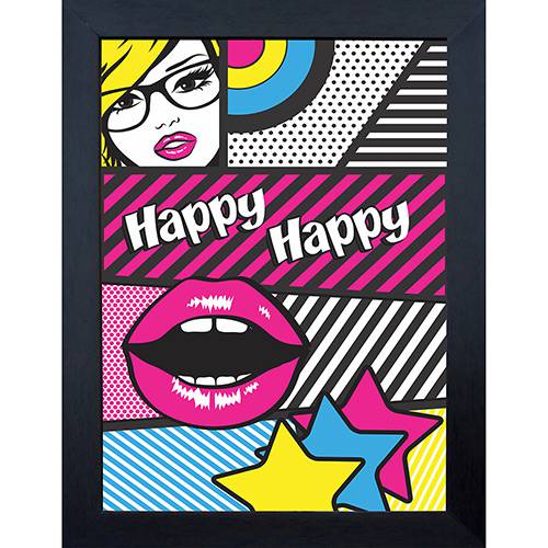 Assistência Técnica, SAC e Garantia do produto Quadro Surf Happy 23x28cm Preto - Kapos