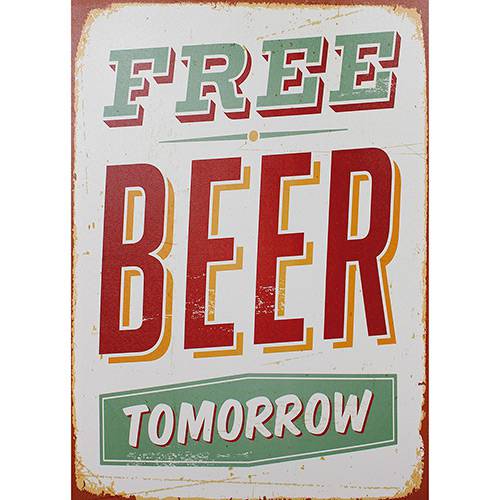 Assistência Técnica, SAC e Garantia do produto Quadro Tela Impressa Free Beer Tomorrow 70x50x4cm - Fullway