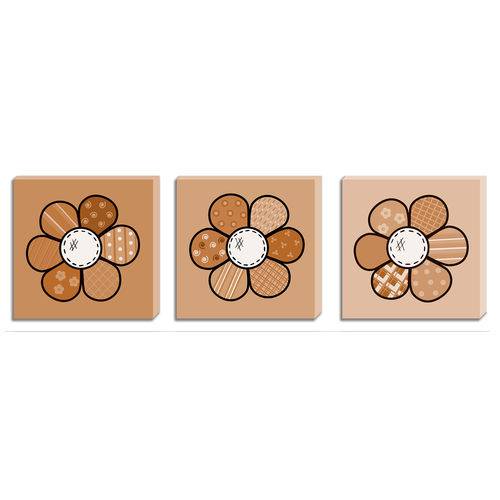 Assistência Técnica, SAC e Garantia do produto Quadros Decorativos Tela Impressa Canvas Flores Laranja - Conjunto com 3 Quadros 40 X 40 Cm