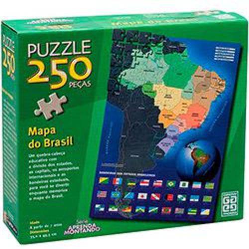 Assistência Técnica, SAC e Garantia do produto Quebra-Cabeça - Puzzle C/ 250 Peças Mapa do Brasil - Grow