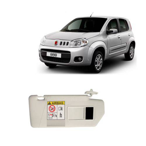 Assistência Técnica, SAC e Garantia do produto Quebra Sol Fiat Novo Uno 2011/...Lado Direito com Espelho e Etiqueta de Air Bag Cinza Claro