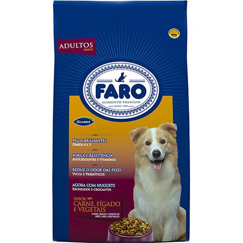 Assistência Técnica, SAC e Garantia do produto Ração Faro para Cães Adultos Nuggets Carne, Fígado e Vegetais 2Kg