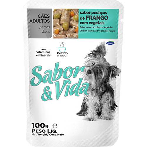 Assistência Técnica, SAC e Garantia do produto Ração Sabor & Vida para Cães Adultos Frango com Vegetais Sachê 100g