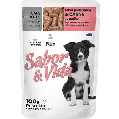 Assistência Técnica, SAC e Garantia do produto Ração Sabor & Vida para Cães Filhotes Carne Sachê 100g