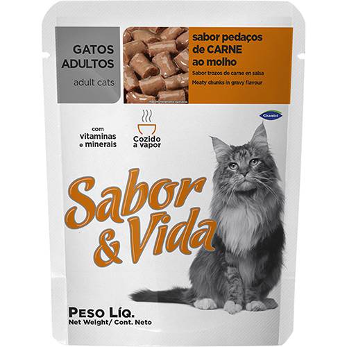 Assistência Técnica, SAC e Garantia do produto Ração Sabor & Vida para Gatos Adultos Carne Sachê 85g