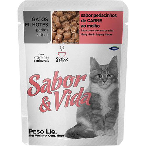 Assistência Técnica, SAC e Garantia do produto Ração Sabor & Vida para Gatos Filhotes Carne Sachê 85g