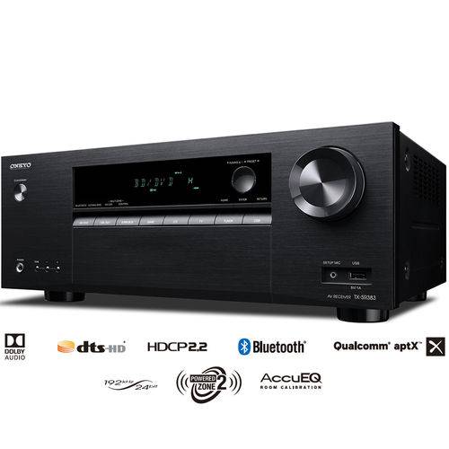 Assistência Técnica, SAC e Garantia do produto Receiver 7.2ch 155W Onkyo TX-SR383 4K UltraHD HDR Bluetooth USB Zona 2