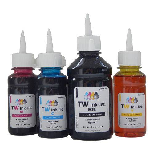 Assistência Técnica, SAC e Garantia do produto Refil de Tinta para Epson L355 - 550ml Black, Cyan, Magenta e Yellow Corante com Bico Dosador