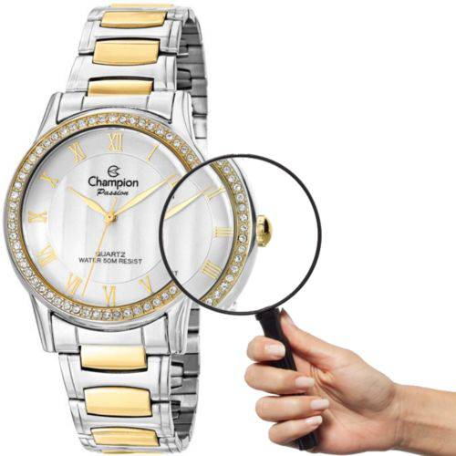 Assistência Técnica, SAC e Garantia do produto Relógio Champion Feminino CN29310S Strass Prateado com Dourado Prova D´água