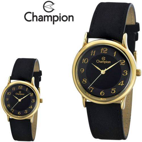Assistência Técnica, SAC e Garantia do produto Relógio Champion Feminino Original Dourado Couro Camurça Preto