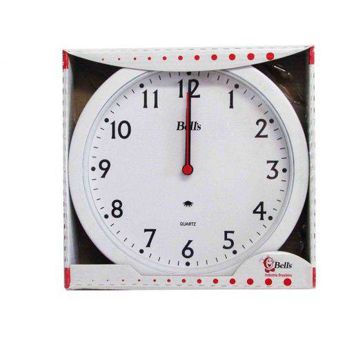 Assistência Técnica, SAC e Garantia do produto Relógio de Parede Bells Redondo Números 21,7cm Branco