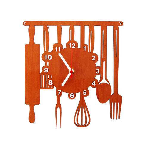 Assistência Técnica, SAC e Garantia do produto Relógio de Parede Decorativo - Modelo Cozinha - Ambar - ME Criative