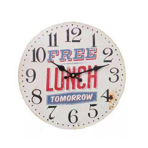 Assistência Técnica, SAC e Garantia do produto Relógio de Parede Free Lunch Tomorrow 34cm