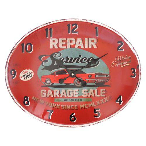 Assistência Técnica, SAC e Garantia do produto Relógio de Parede Vintage Service Vermelho