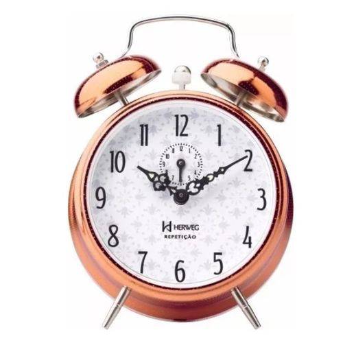 Assistência Técnica, SAC e Garantia do produto Relógio Despertador a Cordas Cobreado Alarme Herweg 2384