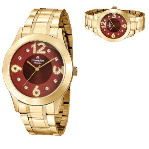 Assistência Técnica, SAC e Garantia do produto Relógio Feminino Champion Dourado Mostrador Vermelho CN29178i
