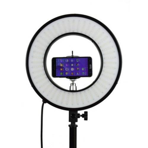 Assistência Técnica, SAC e Garantia do produto Ring Light 33 Cm de Diametro - Iluminador Refletor 25w - 3 Temp Cor -Com Suporte para Celular e Articulação - Foto Make Up