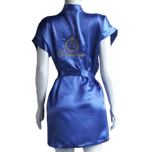 Assistência Técnica, SAC e Garantia do produto Robe Cetim Bordado Azul Royal