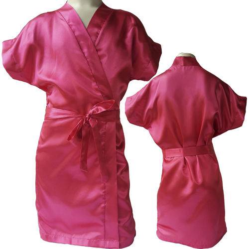 Assistência Técnica, SAC e Garantia do produto Robe Cetim Infantil Roupão Feminino Cor Rosa Pink Ref 404
