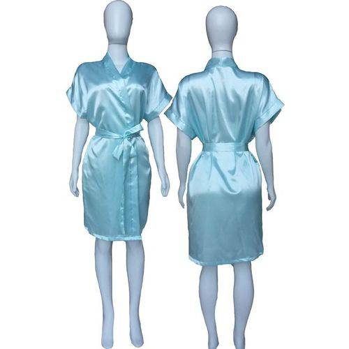 Assistência Técnica, SAC e Garantia do produto Robe de Cetim Feminino Roupão Madrinha Noiva Acetinado Azul Bebê Ref 401 Superintima