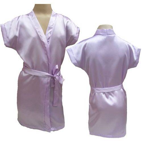 Assistência Técnica, SAC e Garantia do produto Robe Infantil Feminino de Cetim Roupão Noiva Casamento Cor Lilas Claro Ref 404