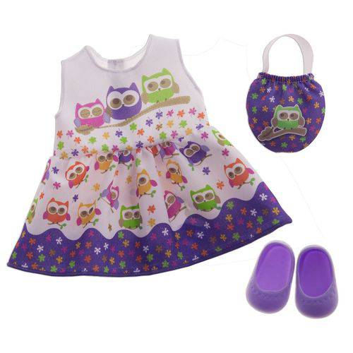 Assistência Técnica, SAC e Garantia do produto Roupa para Boneca - Kit Vestido Coruja - Baby Alive – Laço de Fita