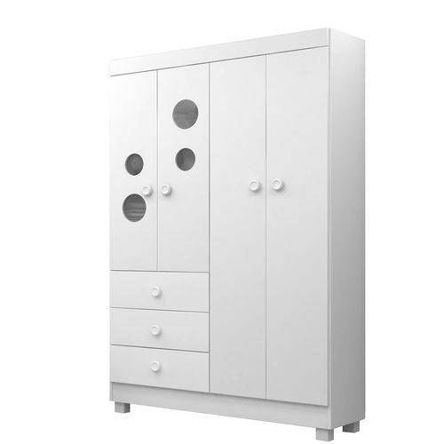 Assistência Técnica, SAC e Garantia do produto Roupeiro Young 4 Portas Usinado Branco - 3570.15.0.39 - Tigus Baby