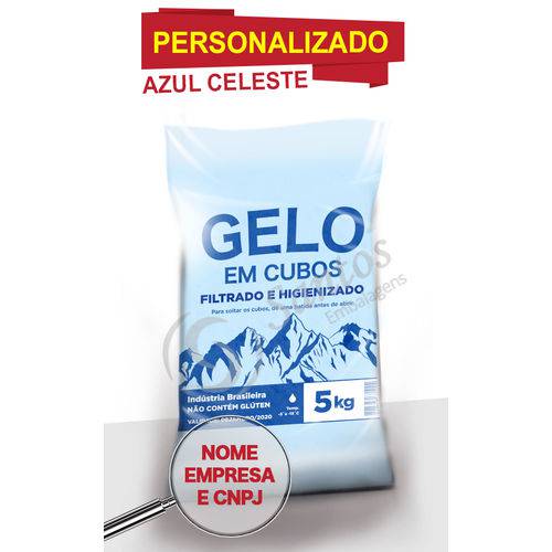 Assistência Técnica, SAC e Garantia do produto Saco para Gelo Azul Celeste 5kg em Cubos Sem Alça C/código de Barras 14m C500