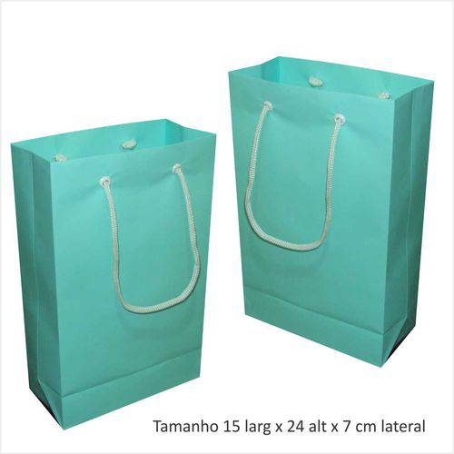 Assistência Técnica, SAC e Garantia do produto Sacola de Papel Pequena 15x24x7 - Cor Azul Tiffany