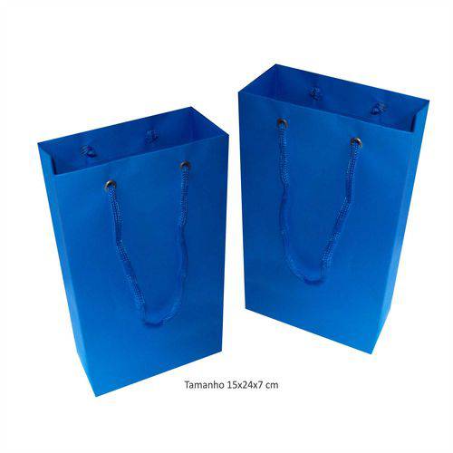 Assistência Técnica, SAC e Garantia do produto Sacola Pequena 15x24x7 Cm - Azul Turquesa - 10 Unidades