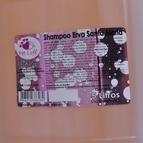 Assistência Técnica, SAC e Garantia do produto Shampoo Erva Sta Maria 5 Litros - Pet Life