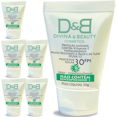 Assistência Técnica, SAC e Garantia do produto Six Divina & Beauty Protetor Solar Facial e Corporal FPS30 Vitamina e Hidratante 30g